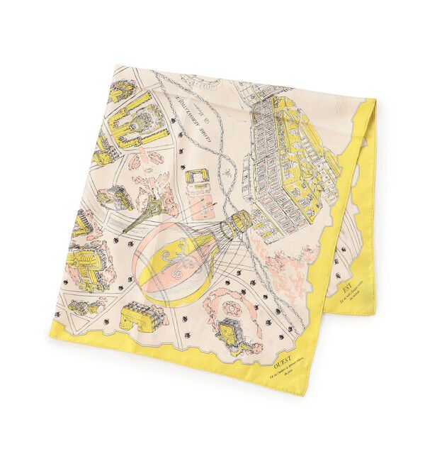 TOMORROWLAND GOODS「MANIPURI PARIS シルクスカーフ」|バンダナ・スカーフ|22 イエロー系