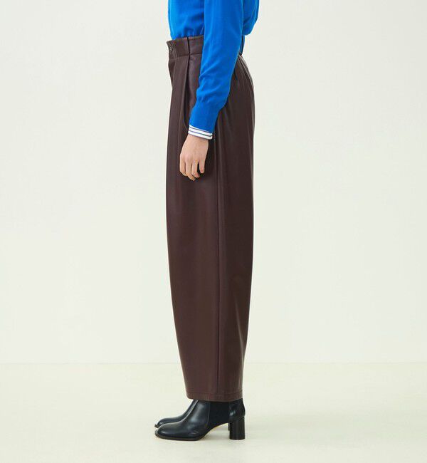 MACPHEE「【WEB先行予約】レザーライク タックテーパードパンツ」|その他|