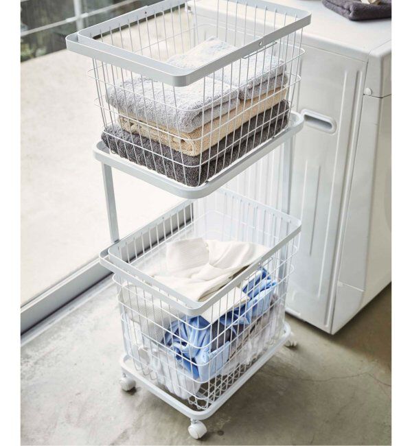 journal standard Furniture「《WEB限定》【tower/タワー】 ランドリーワゴン+バスケット」|トイレタリー・ランドリーグッズ|