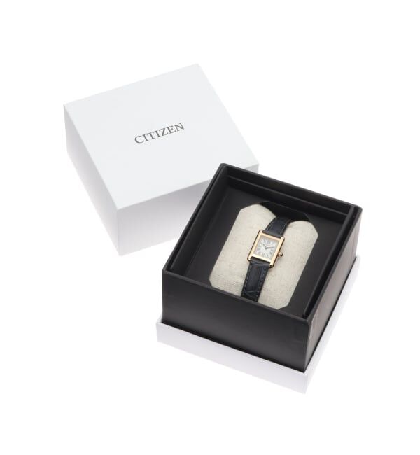 HIROB「CITIZEN Kii Classic Square Kii EG2799-18W Warm gold」|腕時計|