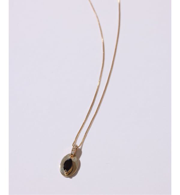Lilas by Spick&Span「メレダイヤバチカンオニキス50cmネックレス K10」|ネックレス|