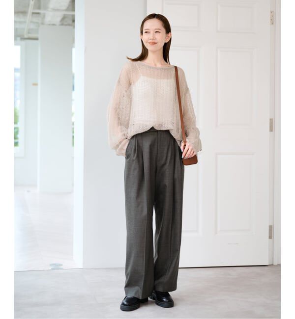 U by SPICK&SPAN「ツイルストレッチタックパンツ」|スラックス|