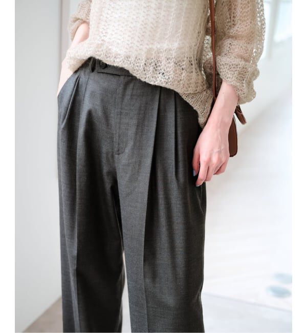 U by SPICK&SPAN「ツイルストレッチタックパンツ」|スラックス|
