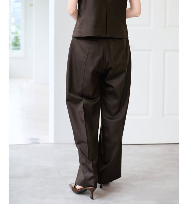 U by SPICK&SPAN「ツイルストレッチタックパンツ」|スラックス|