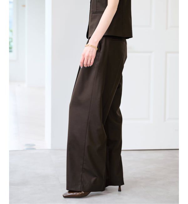 U by SPICK&SPAN「ツイルストレッチタックパンツ」|スラックス|