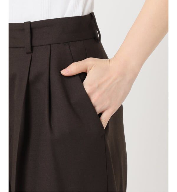 U by SPICK&SPAN「ツイルストレッチタックパンツ」|スラックス|