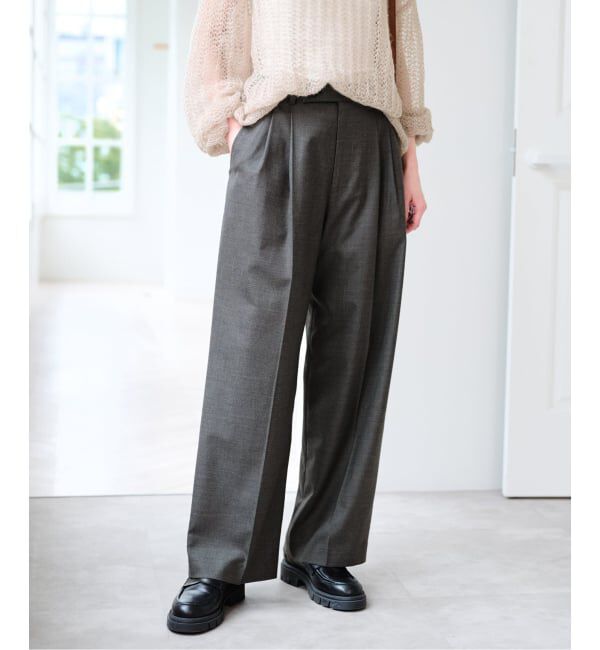 U by SPICK&SPAN「ツイルストレッチタックパンツ」|スラックス|