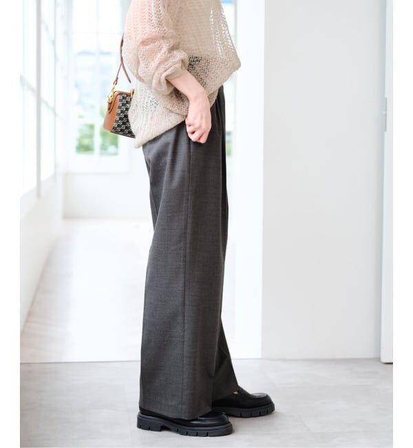 U by SPICK&SPAN「ツイルストレッチタックパンツ」|スラックス|
