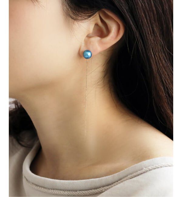 Lilas by Spick&Span「《追加予約》8mmインディゴパール1粒ピアス K10（両耳）」|ピアス|