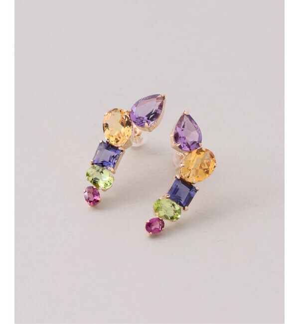 Lilas by Spick&Span「《追加予約》MIXストーンラインピアス K10（両耳）」|ピアス|