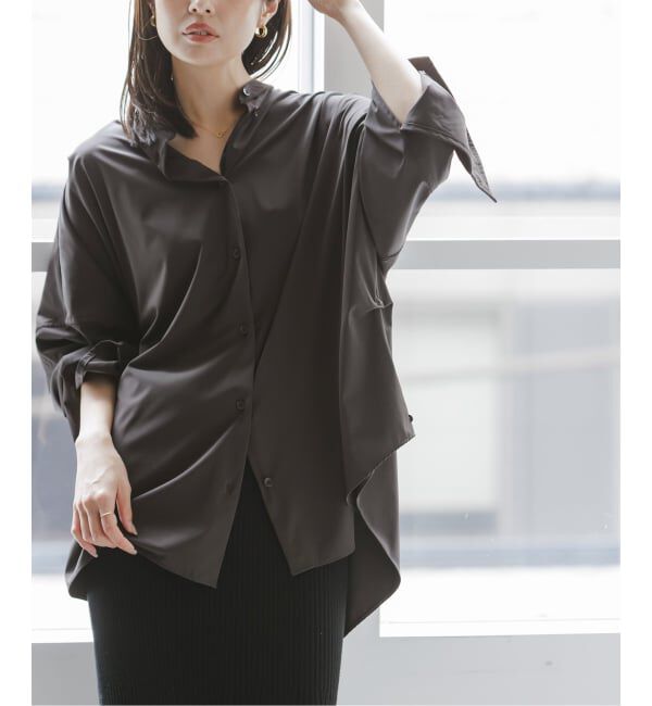 NOBLE「COG THE BIGSMOKE/コグザビッグスモーク OLGA BAND COLLAR SHIRT」|シャツ・ブラウス|ブラウン