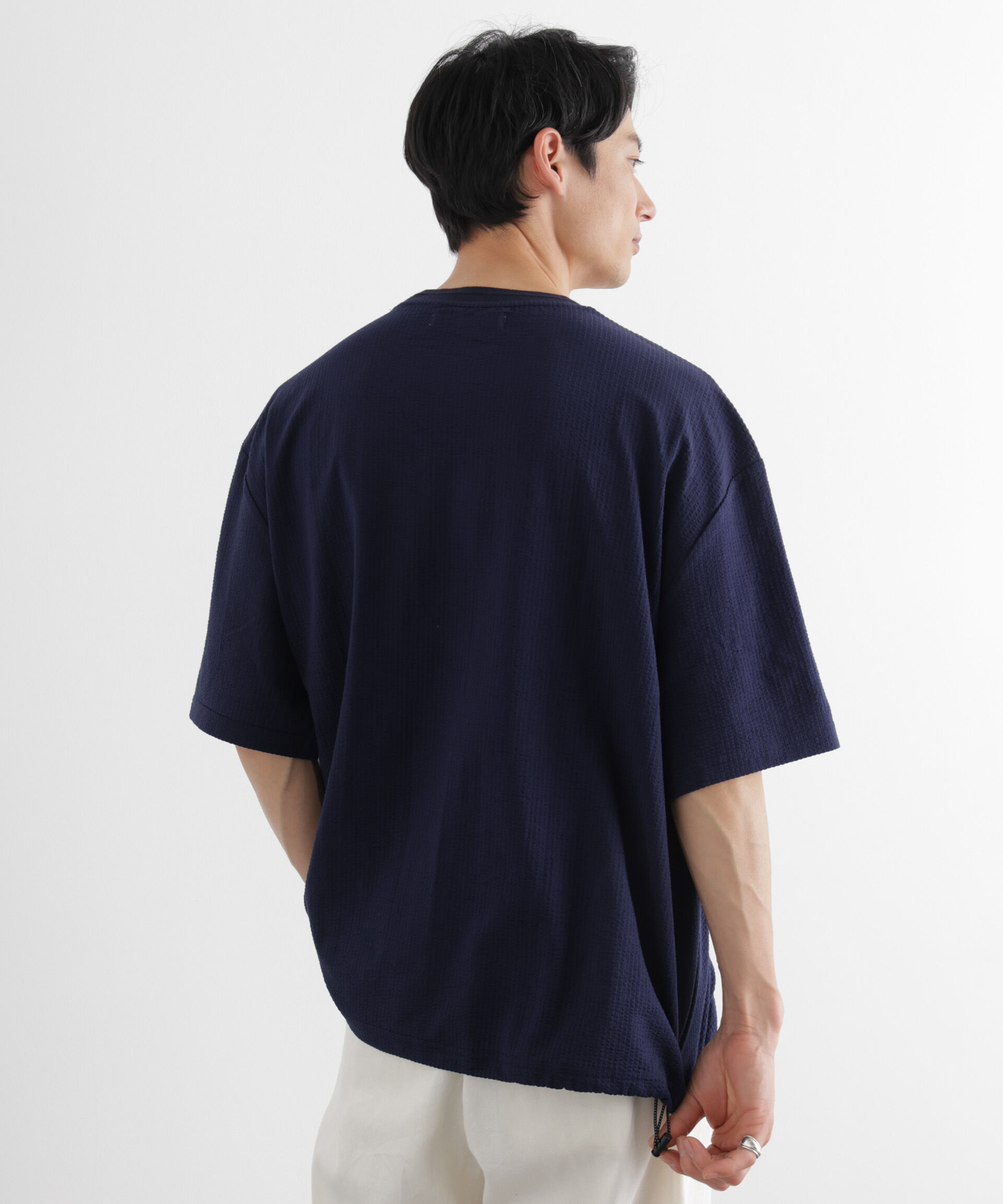 nano･universe「シルケットサッカーワイドTシャツ 半袖」|Tシャツ・カットソー|