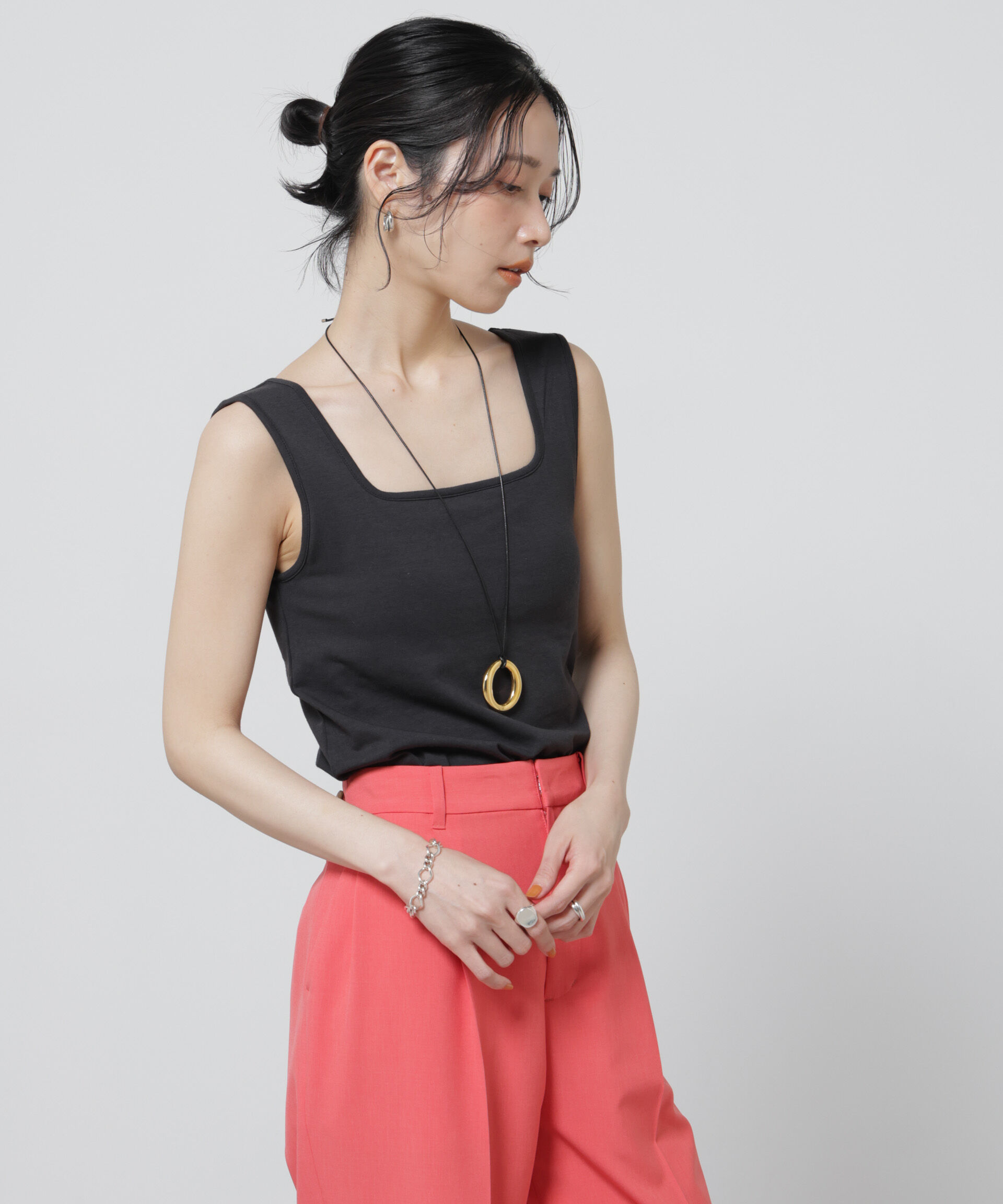 NANO universe「Anti Soaked(R) 汗染み防止カップ付きタンクトップ」|Tシャツ・カットソー|