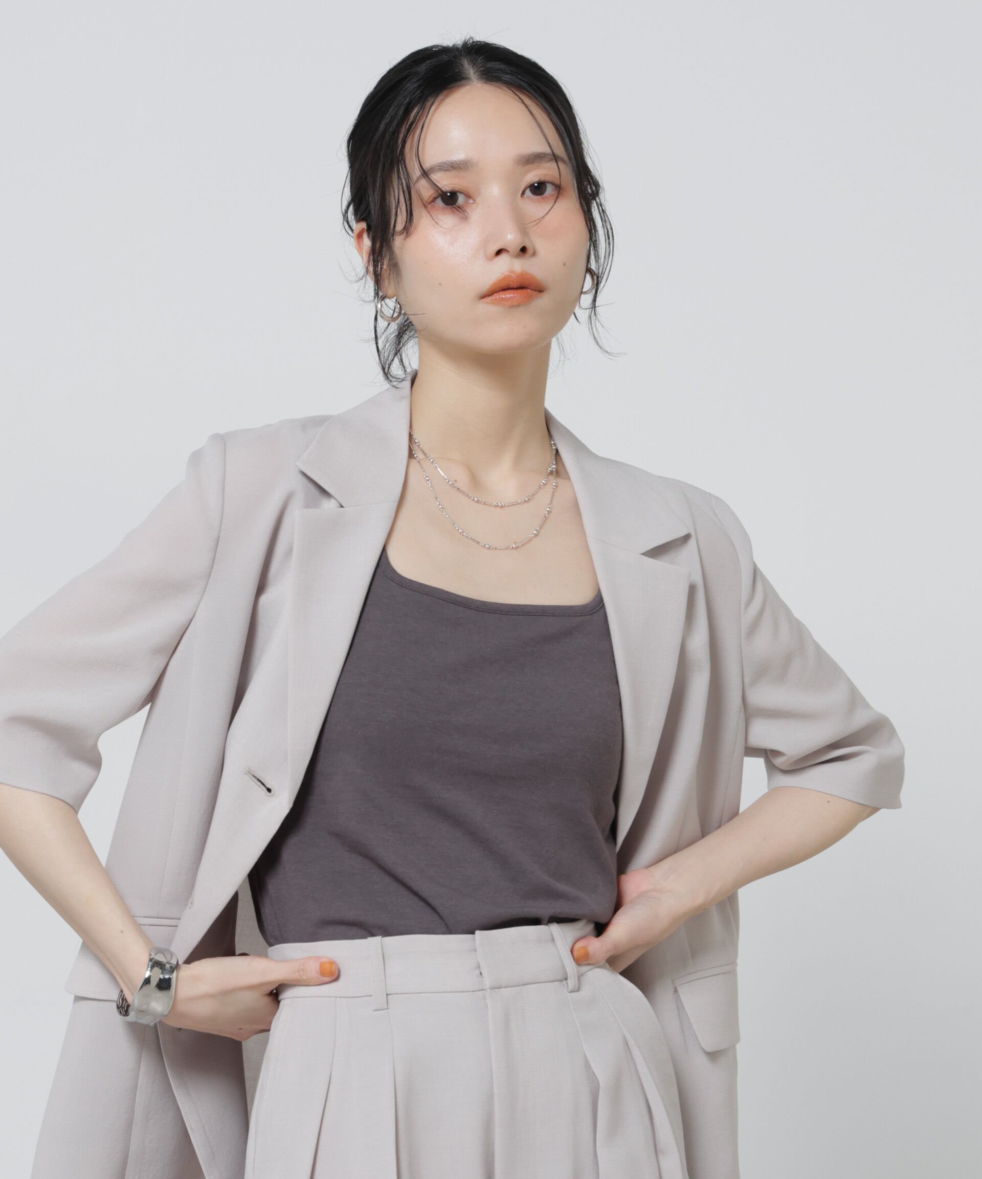 NANO universe「Anti Soaked(R) 汗染み防止カップ付きタンクトップ」|Tシャツ・カットソー|