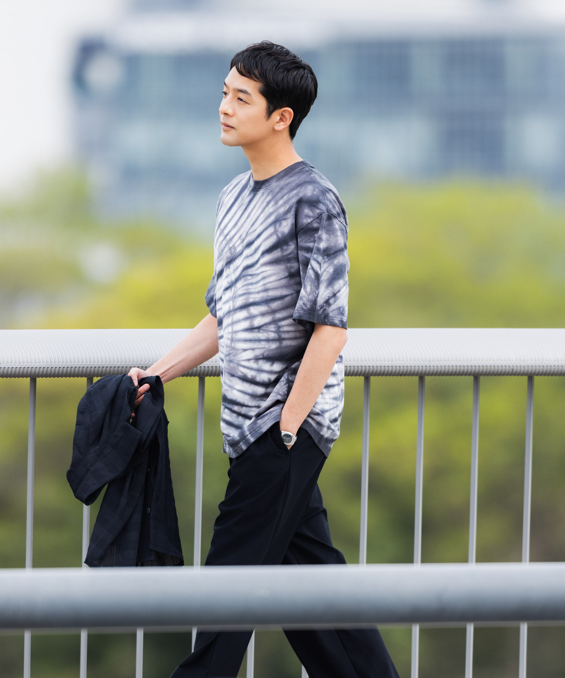 NANO universe「ブラックタイダイTシャツ」|Tシャツ・カットソー|