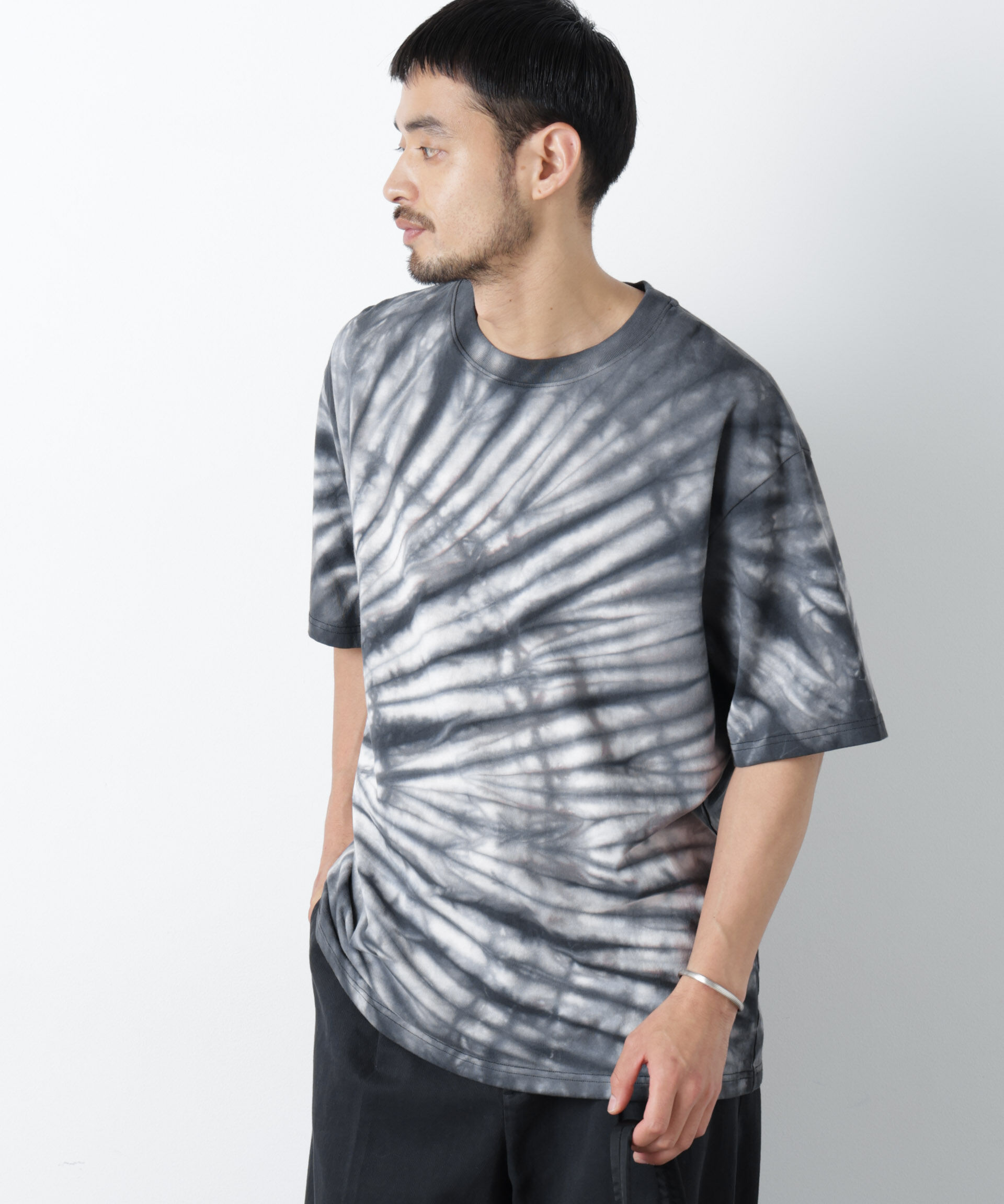 NANO universe「ブラックタイダイTシャツ」|Tシャツ・カットソー|