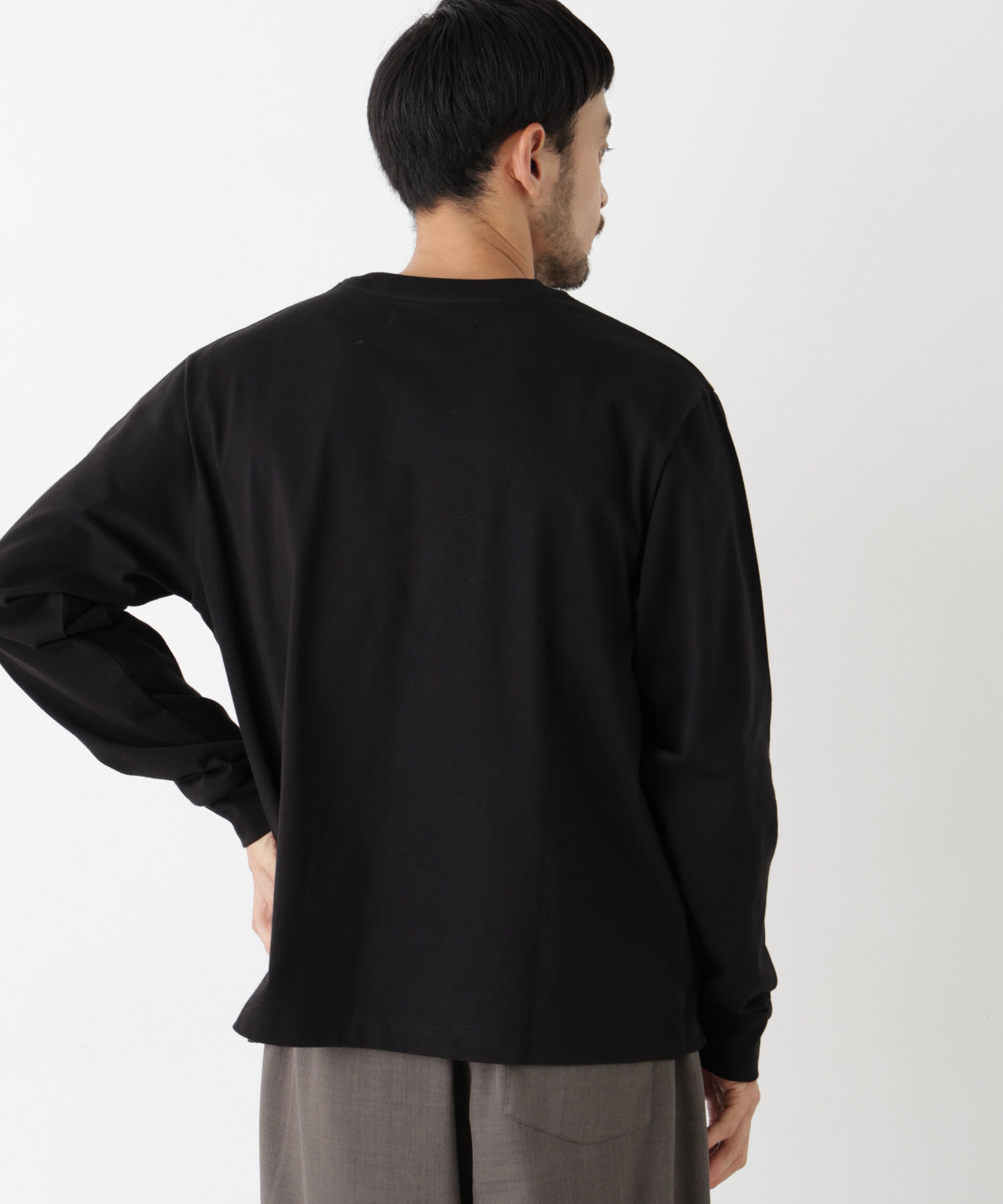 NANO universe「WEB限定/度詰めプレーティングクロップドTシャツ長袖」|Tシャツ・カットソー|