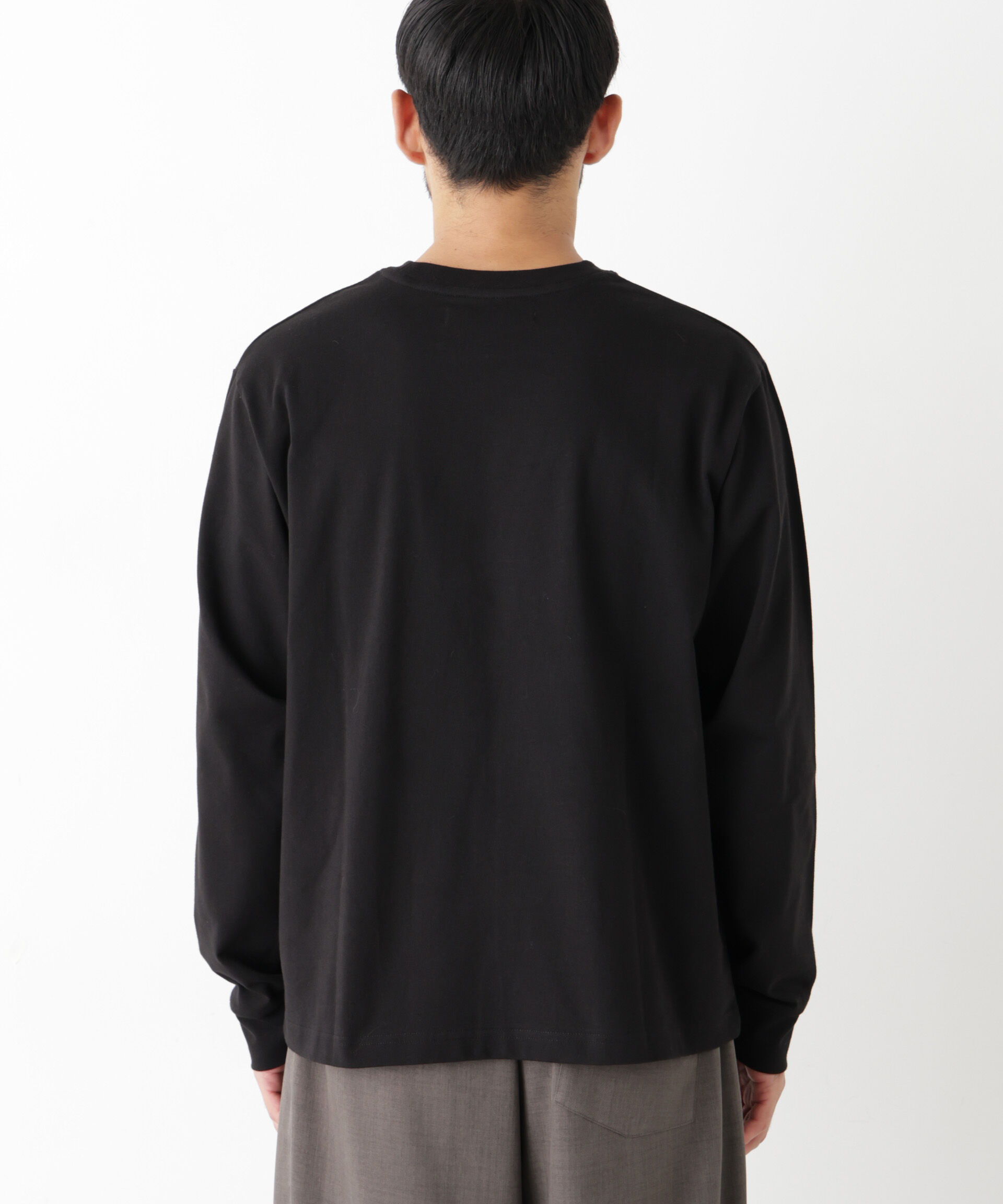 NANO universe「WEB限定/度詰めプレーティングクロップドTシャツ長袖」|Tシャツ・カットソー|