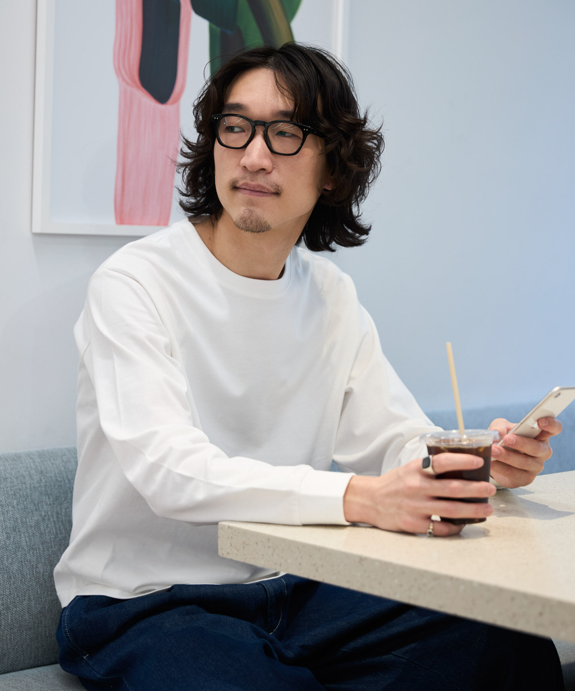 NANO universe「WEB限定/度詰めプレーティングクロップドTシャツ長袖」|Tシャツ・カットソー|