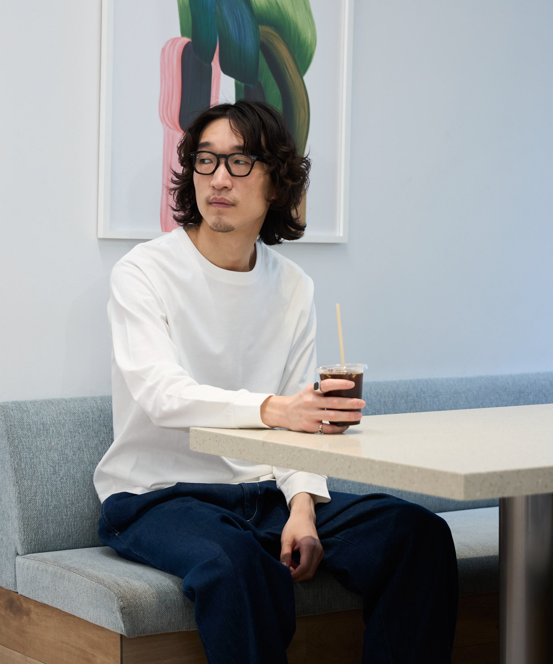 NANO universe「WEB限定/度詰めプレーティングクロップドTシャツ長袖」|Tシャツ・カットソー|
