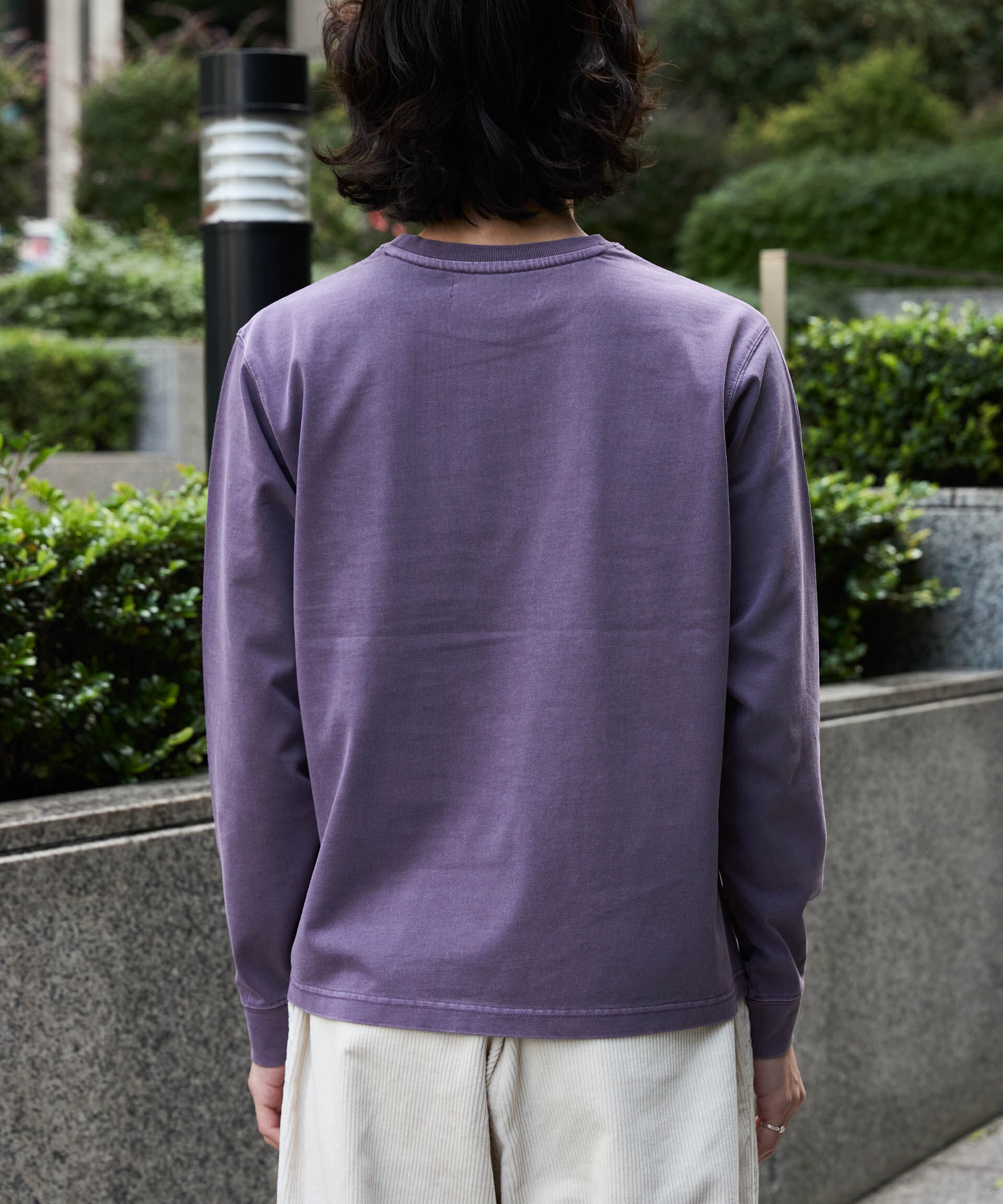NANO universe「WEB限定/度詰めプレーティングフェードカラークロップドTシャツ長袖」|Tシャツ・カットソー|