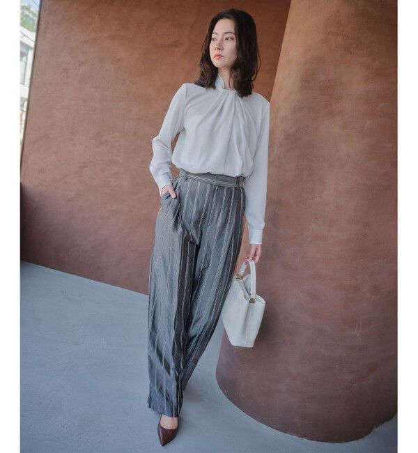 BEIGE,「【人気シリーズ】ANITA / ロングスリーブタックブラウス」|シャツ・ブラウス|