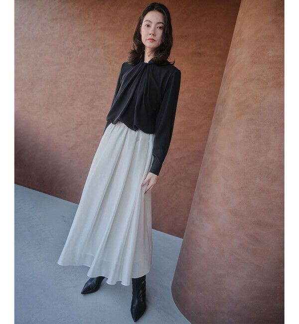 BEIGE,「【人気シリーズ】ANITA / ロングスリーブタックブラウス」|シャツ・ブラウス|