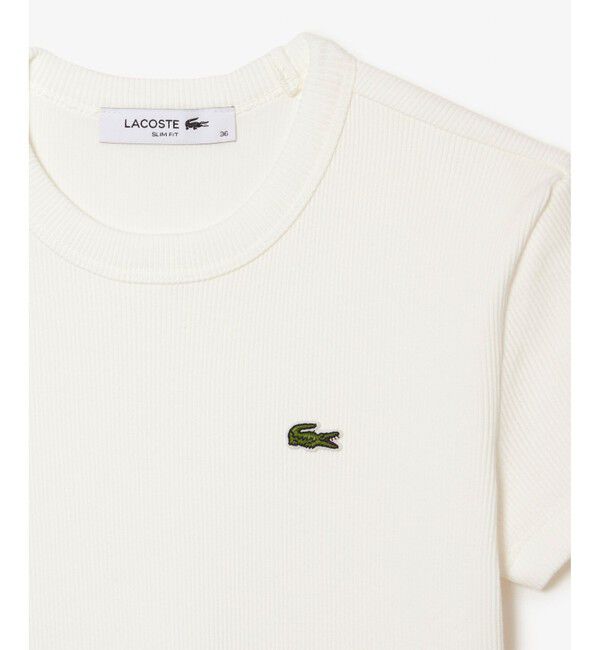 LACOSTE「タイトフィットリブニットTシャツ」|Tシャツ・カットソー|