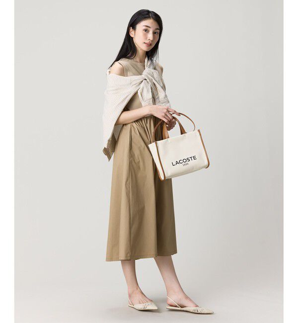 LACOSTE「異素材コンビノースリーブドレス / フレアワンピース」|ワンピース|