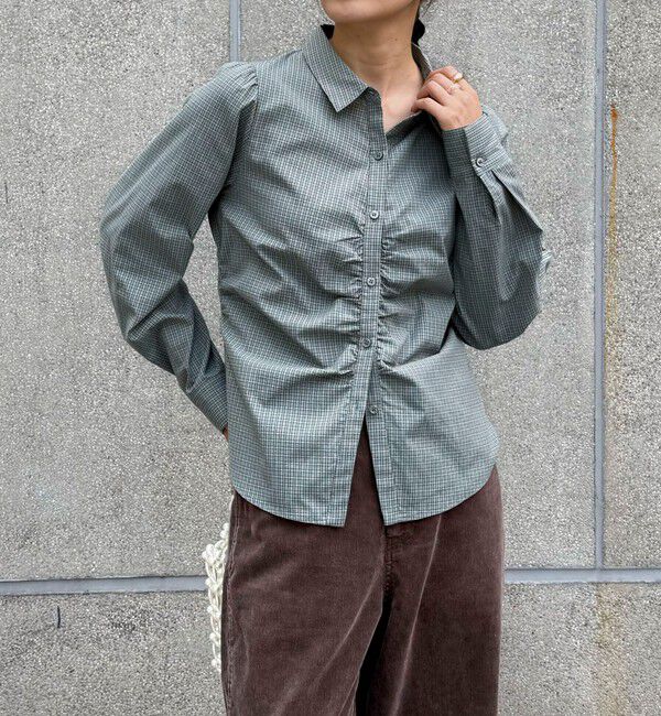 fredy emue「【WEB限定カラーあり】フロントギャザーコンパクトシャツ」|シャツ・ブラウス|