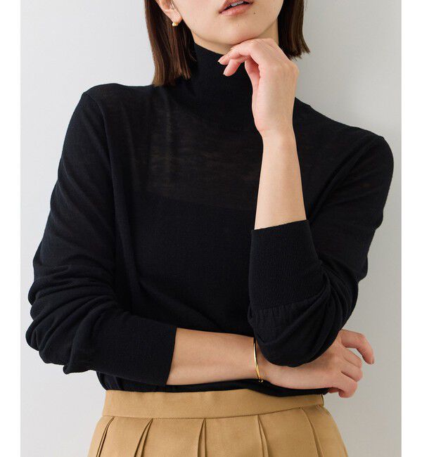 ROPE「【J'aDoRe・一部店舗限定サイズ】レジェールウールハイネックニット/イージーケア」|ニット・セーター|ブラック(01)