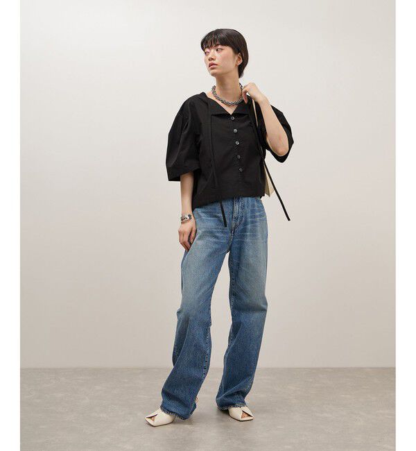 ADAM ET ROPE'「【WEB限定】タックスリーブブラウス」|シャツ・ブラウス|