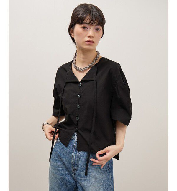 ADAM ET ROPE'「【WEB限定】タックスリーブブラウス」|シャツ・ブラウス|