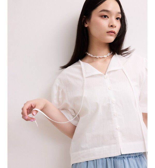 ADAM ET ROPE'「【WEB限定】タックスリーブブラウス」|シャツ・ブラウス|ホワイト(10)