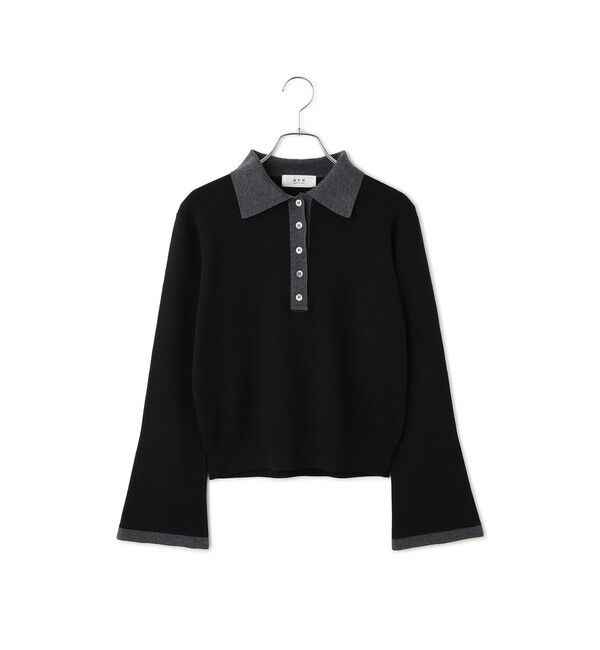 ADAM ET ROPE'「【WEB限定】・【定番】バイカラーポロニットプルオーバー」|ポロシャツ|