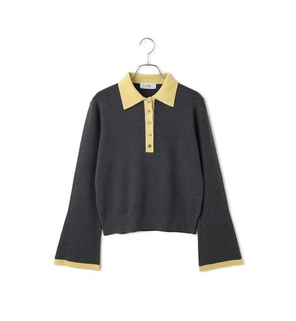 ADAM ET ROPE'「【WEB限定】・【定番】バイカラーポロニットプルオーバー」|ポロシャツ|