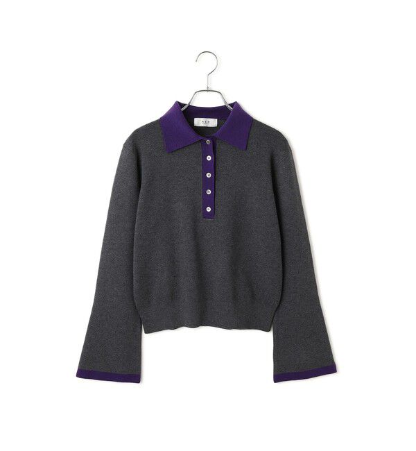ADAM ET ROPE'「【WEB限定】・【定番】バイカラーポロニットプルオーバー」|ポロシャツ|