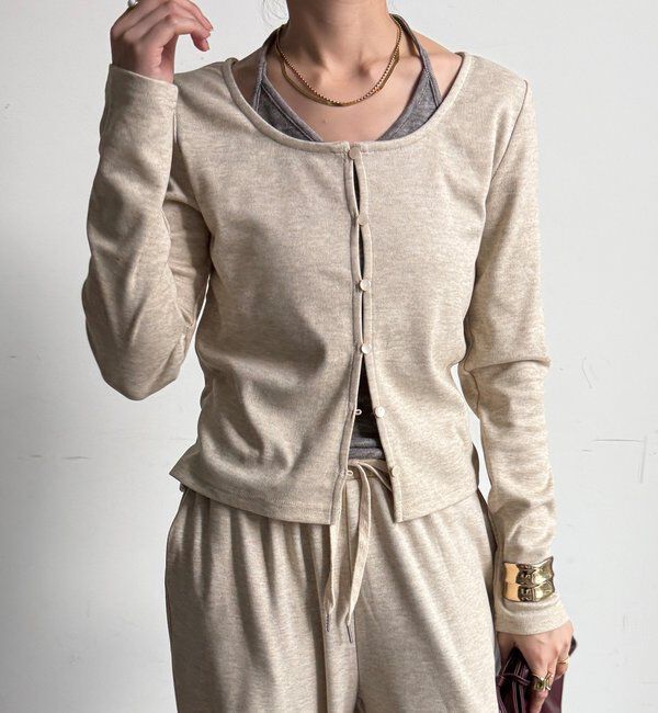  「【WEB限定/セット着用可能】カシミアタッチスムースレイヤード風カーディガン」|Tシャツ・カットソー|
