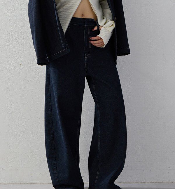  「【2026AW Debut】【UNFORM】コクーンデニムパンツ」|チノ|