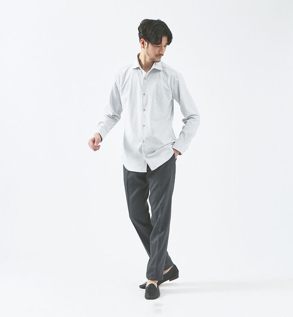 ABAHOUSE「【FLEX SHIRTS】接触冷感  ペンストライプシャツ」|シャツ・ブラウス|