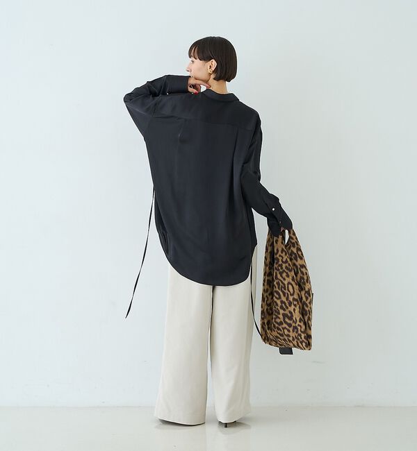 Rouge vif「サテンウエストリボン付きシャツ」|シャツ・ブラウス|