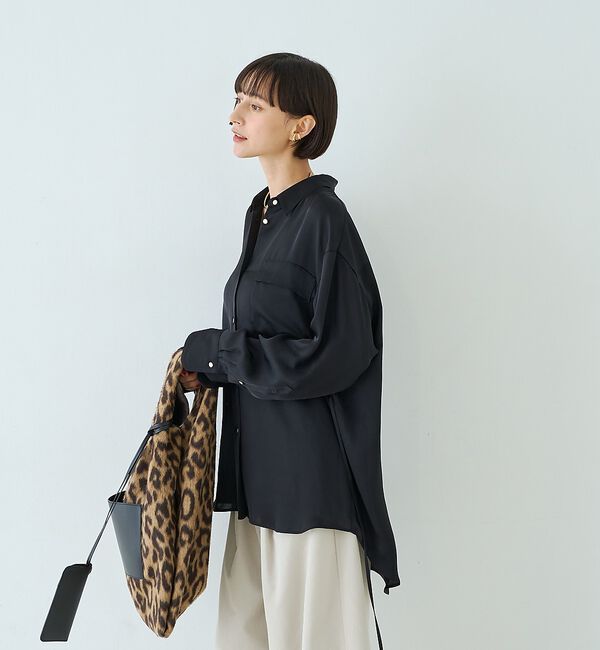 Rouge vif「サテンウエストリボン付きシャツ」|シャツ・ブラウス|