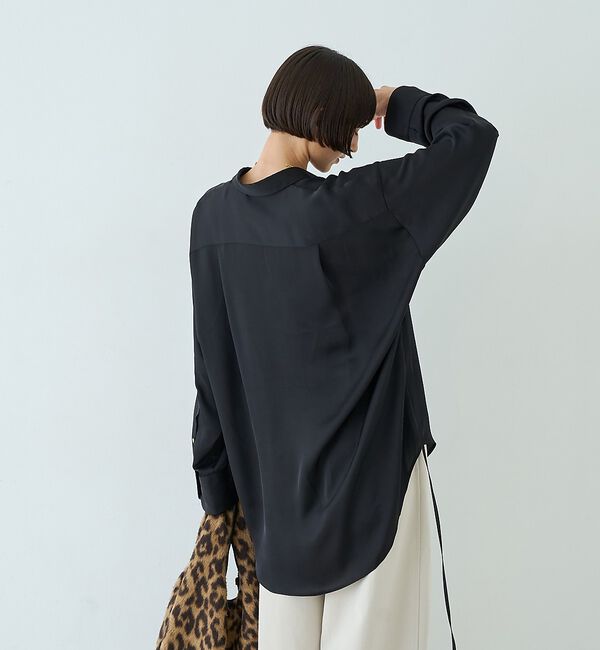 Rouge vif「サテンウエストリボン付きシャツ」|シャツ・ブラウス|