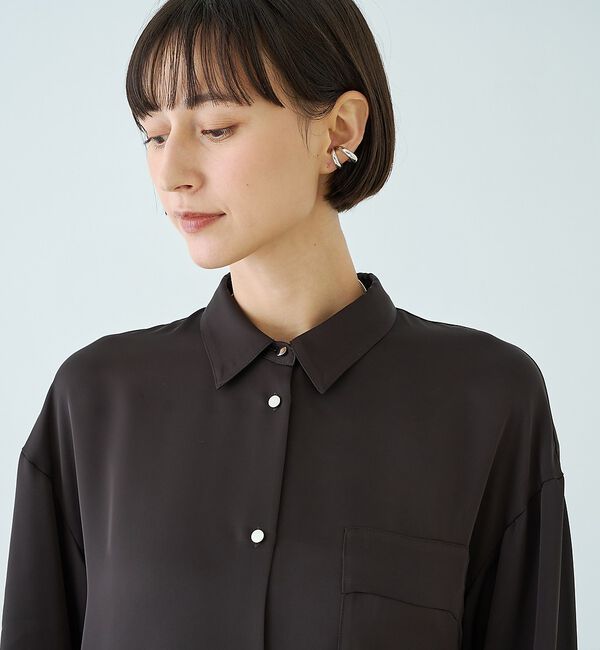 Rouge vif「サテンウエストリボン付きシャツ」|シャツ・ブラウス|
