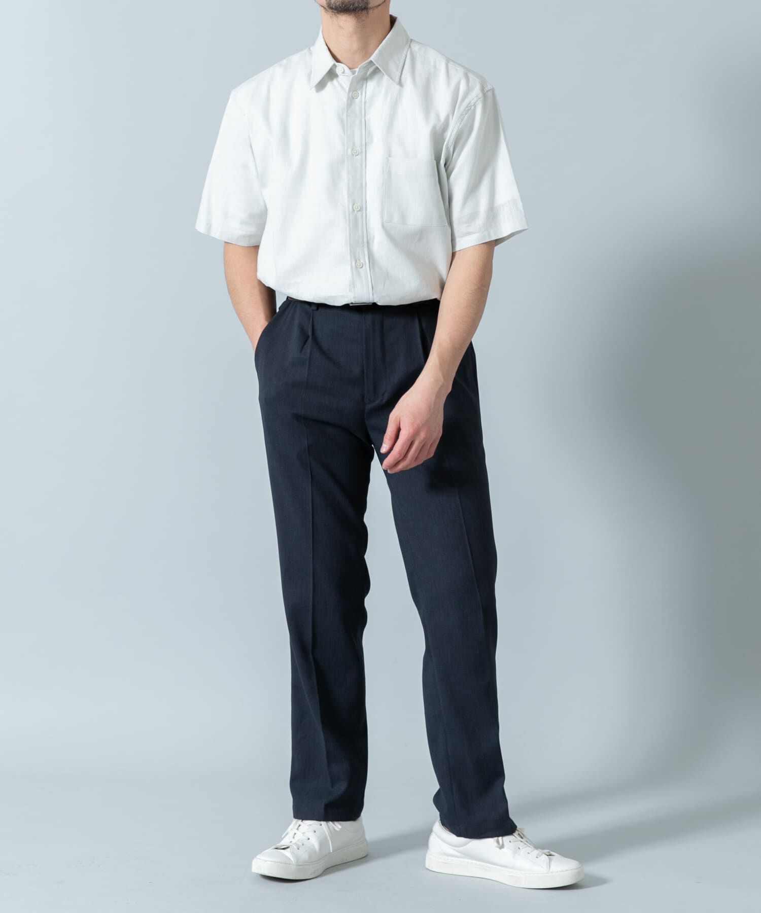 URBAN RESEARCH ROSSO「『XLサイズあり』リラックスコットンリネンレギュラーカラー半袖シャツ」|シャツ・ブラウス|