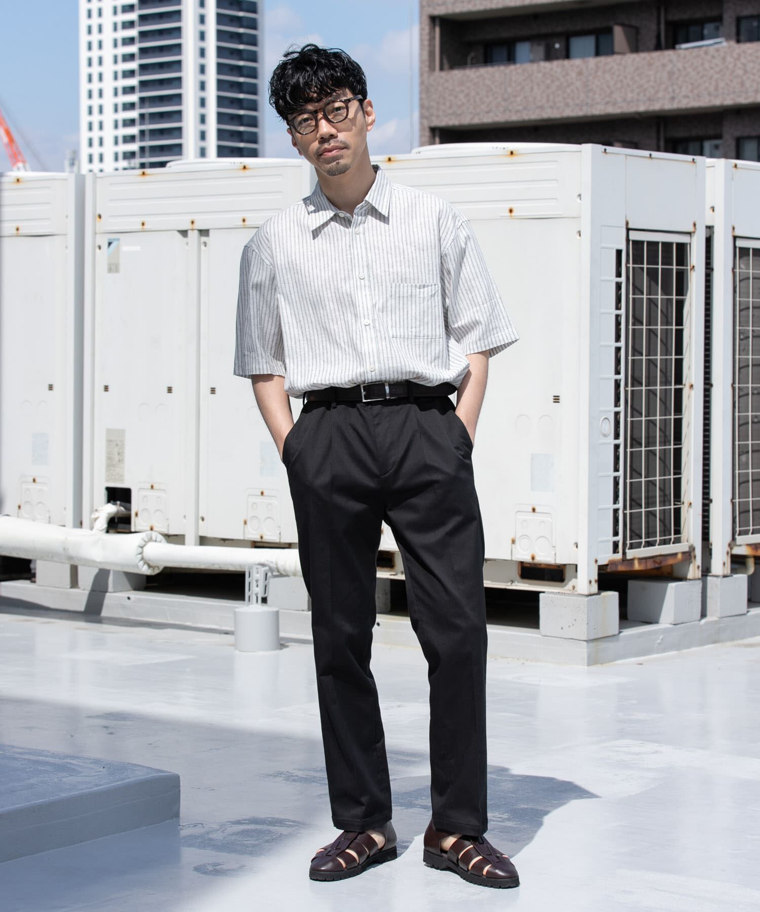 URBAN RESEARCH ROSSO「『XLサイズあり』リラックスコットンリネンレギュラーカラー半袖シャツ」|シャツ・ブラウス|