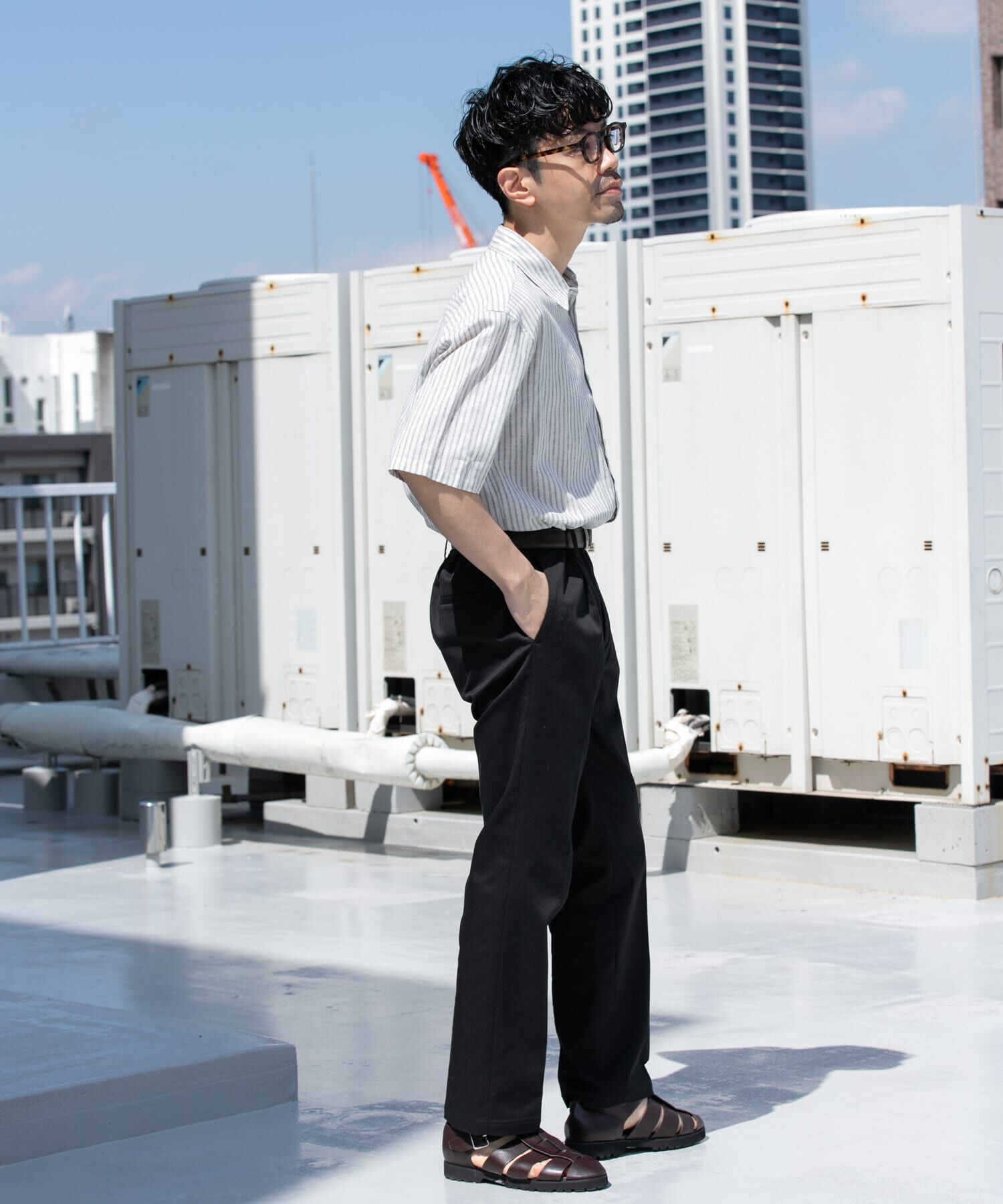 URBAN RESEARCH ROSSO「『XLサイズあり』リラックスコットンリネンレギュラーカラー半袖シャツ」|シャツ・ブラウス|