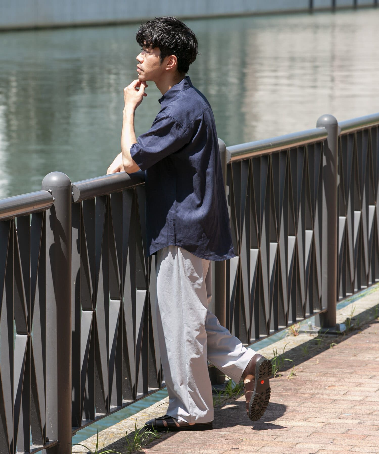 URBAN RESEARCH ROSSO「『XLサイズあり』リラックスコットンリネンレギュラーカラー半袖シャツ」|シャツ・ブラウス|