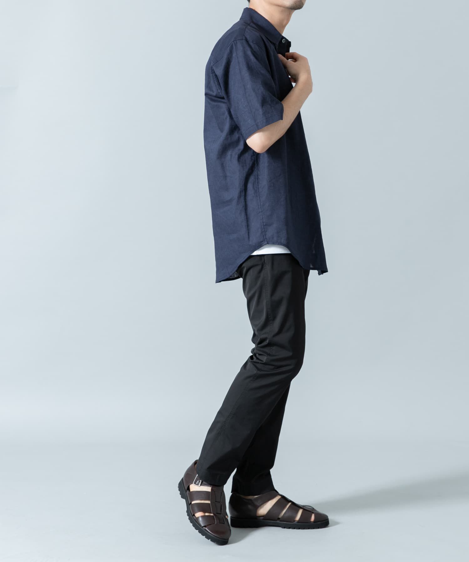 URBAN RESEARCH ROSSO「『XLサイズあり』リラックスコットンリネンレギュラーカラー半袖シャツ」|シャツ・ブラウス|
