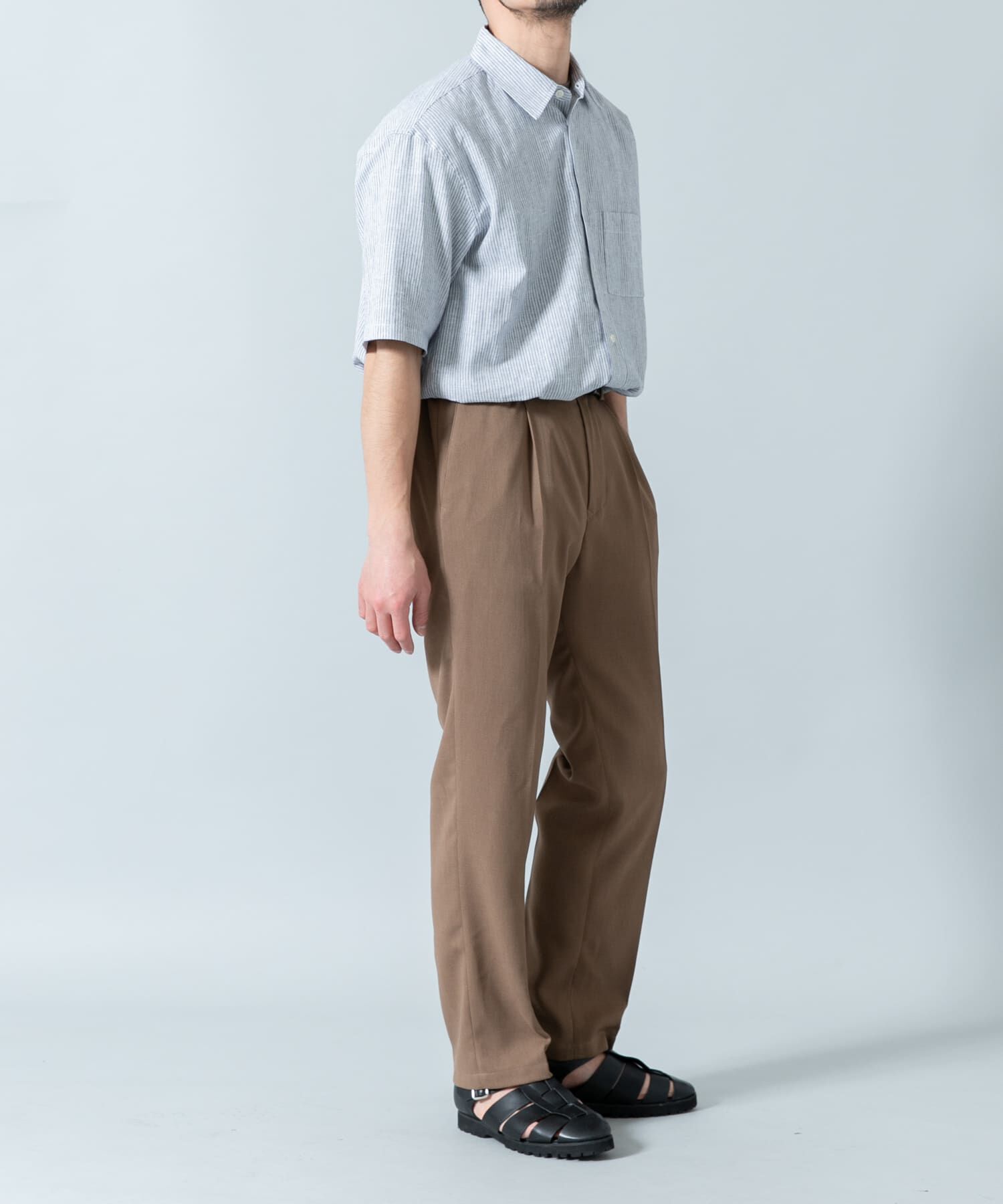 URBAN RESEARCH ROSSO「『XLサイズあり』リラックスコットンリネンレギュラーカラー半袖シャツ」|シャツ・ブラウス|
